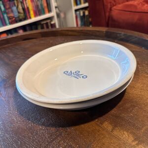 Corning Ware Blue Cornflower P-309 Set of 2 Pie Plates 9” Made in USA Vintage